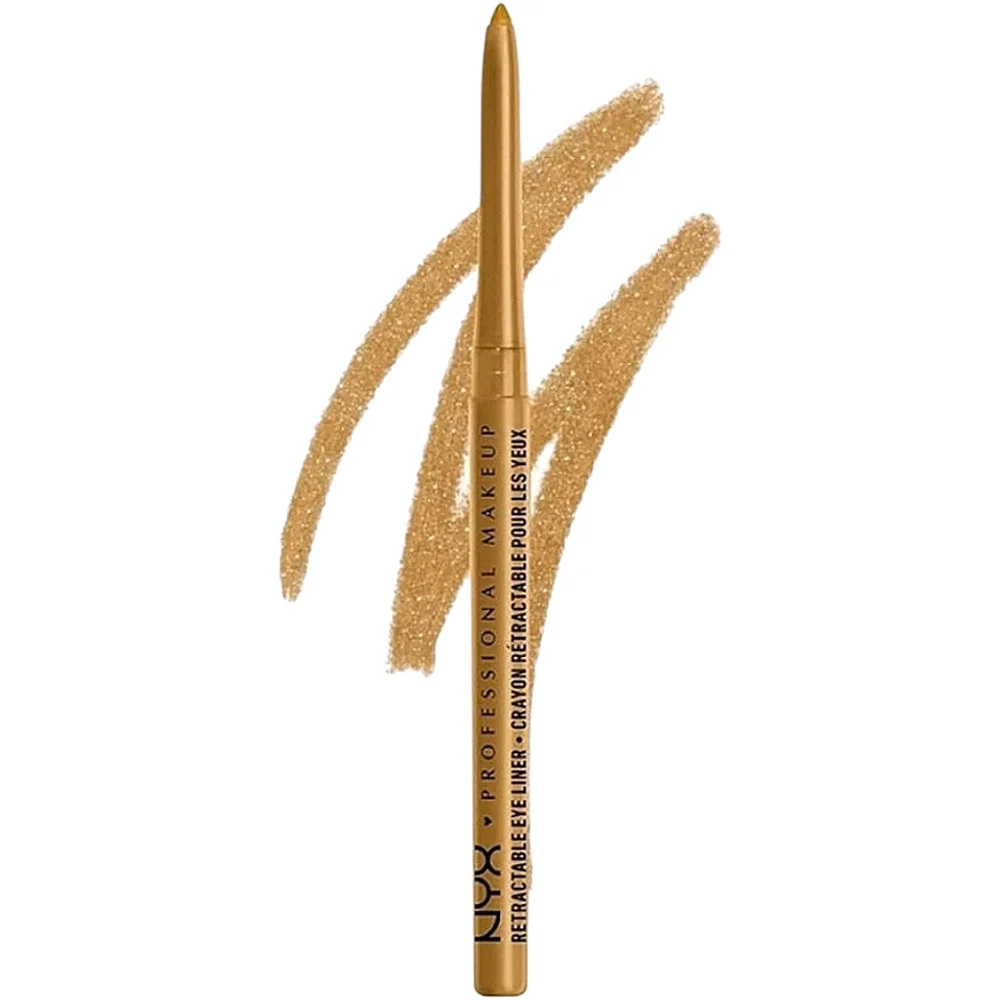 4 x NYX Professional Makeup Retractable Eye Liner, Waterproof, Gold